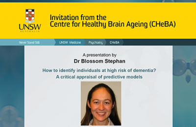 Open Lecture: How to identify individuals at high risk of dementia? By Dr Blossom Stephan